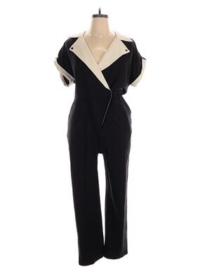 Wknd Nation Contrast Collar Black & Cream Jumpsuit XL